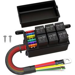 12V Pre-Wired Fuse Box with Relays and Fuse Panel