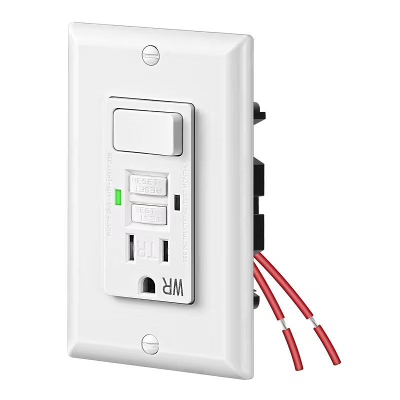 15A Tamper-Resistant GFCI Switch Outlet Combo
